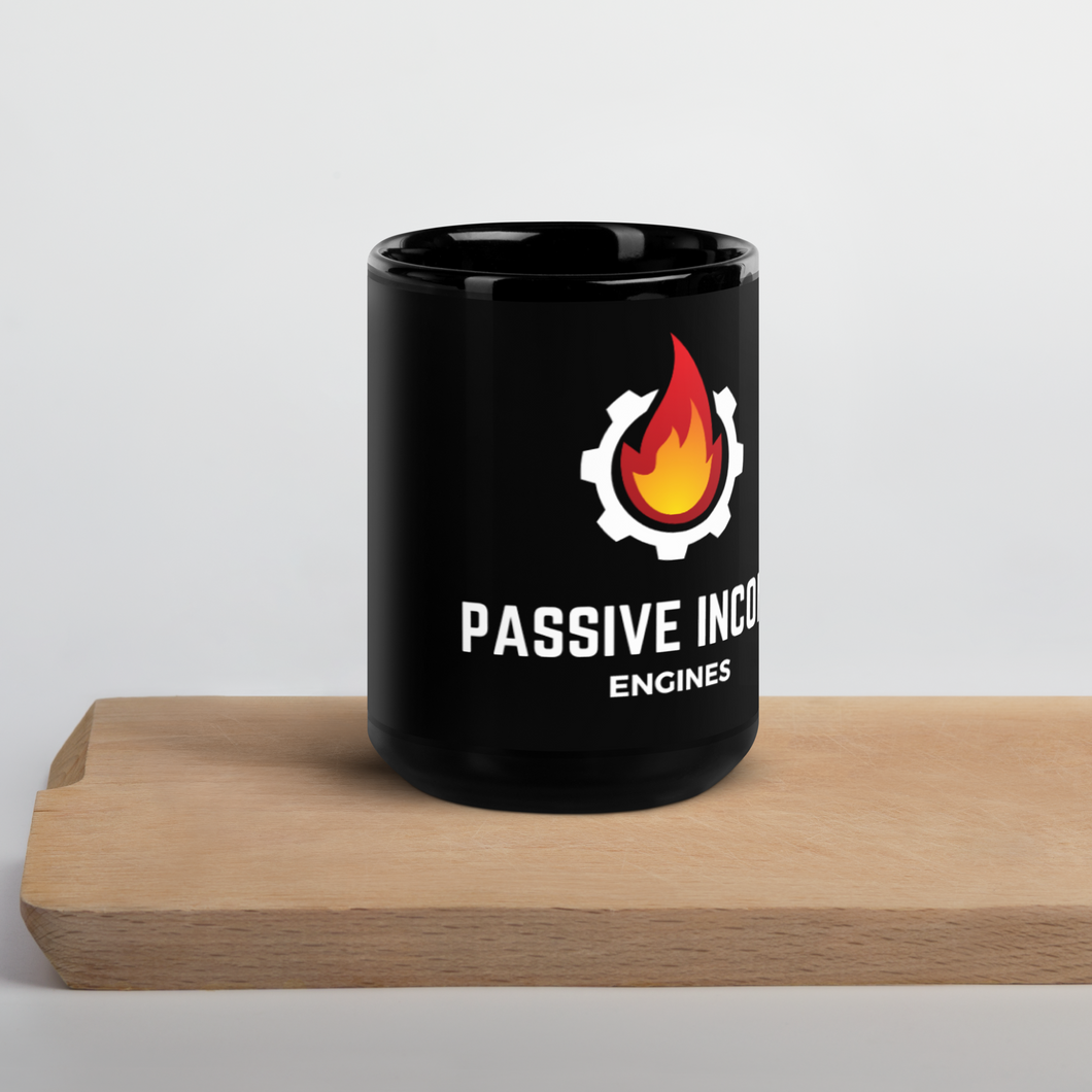Passive Income Engines Black Glossy Mug